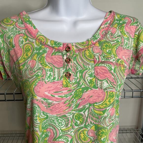 Lilly Pulitzer Women's Britton Flamingo Hot Wings Print Dress Size S - Picture 8 of 13